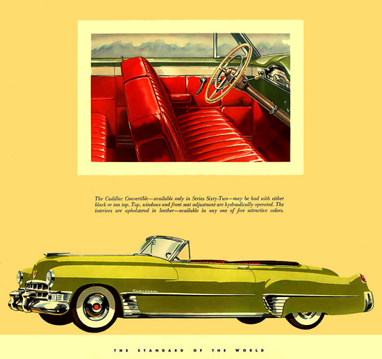 Cadillac Convertible Red Interior Mad Men Art Vintage Ad