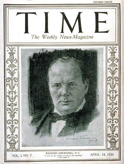 1923-04 Winston Churchill Copyright Time Magazine | Time Magazine Covers 1923-1970