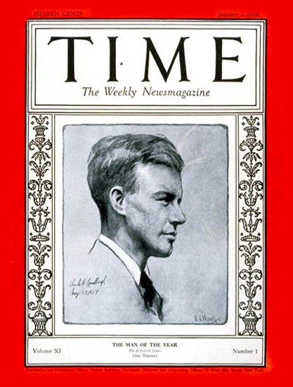 1928-01 Charles Lindbergh Copyright Time Magazine | TIME 1923-1970 1928-01 Charles Lindbergh Copyright Time Magazine | Time Magazine Covers 1923-1970