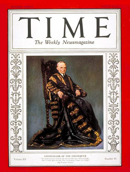 1930-04 Philip Snowden Copyright Time Magazine | Time Magazine Covers 1923-1970