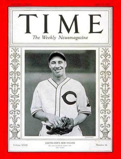 1937-04 Bob Feller Baseball Copyright Time Magazine | TIME 1923-1970 1937-04 Bob Feller Baseball Copyright Time Magazine | Time Magazine Covers 1923-1970