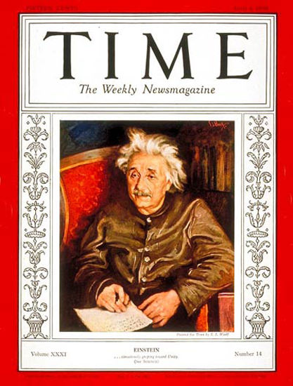 1938-04 Albert Einstein Copyright Time Magazine | TIME 1923-1970 1938-04 Albert Einstein Copyright Time Magazine | Time Magazine Covers 1923-1970