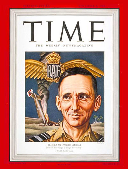 1942-11 Sir Arthur Tedder Copyright Time Magazine | Time Magazine Covers 1923-1970