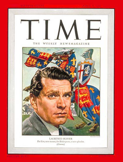 1946-04 Laurence Olivier Copyright Time Magazine | Time Magazine Covers 1923-1970