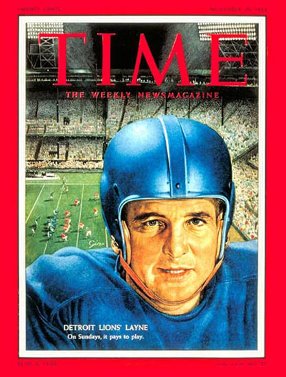 1954-11 Bobby Layne Football Copyright Time Magazine | Time Magazine Covers 1923-1970