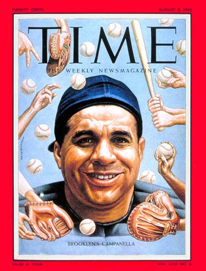1955-08 Roy Campanella Baseball Copyright Time Magazine | Mad Men Art ...