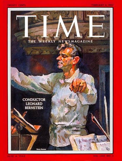 1957-02 Leonard Bernstein Copyright Time Magazine | TIME 1923-1970 1957-02 Leonard Bernstein Copyright Time Magazine | Time Magazine Covers 1923-1970