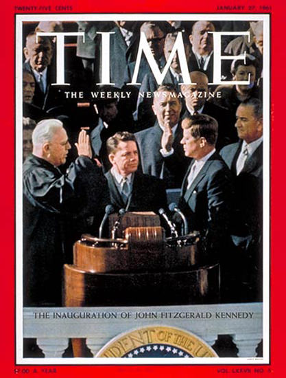 1961-01 Kennedy Inauguration Copyright Time Magazine | Time Magazine Covers 1923-1970