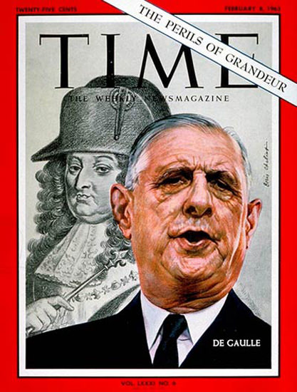 1963-02 Charles DeGaulle France Copyright Time Magazine | Time Magazine Covers 1923-1970