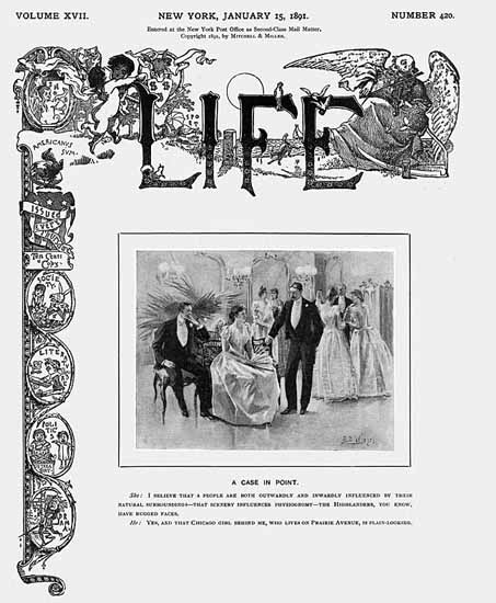 A Case in Point Life Humor Magazine 1891-01-15 Copyright | LIFE 1891-1936 A Case in Point Life Humor Magazine 1891-01-15 Copyright | Life Magazine Graphic Art Covers 1891-1936