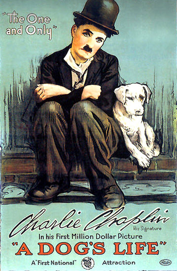 A Dogs Life Charlie Chaplin Movie 1918 | Vintage Ad and Cover Art 1891-1970