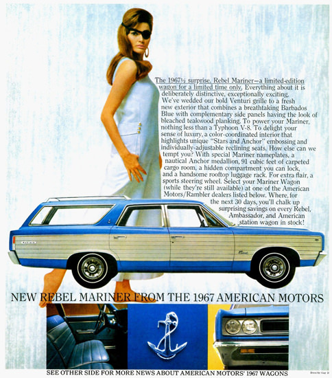 AMC American Motors Rebel Mariner 1967 | Sex Appeal Vintage Ads and Covers 1891-1970