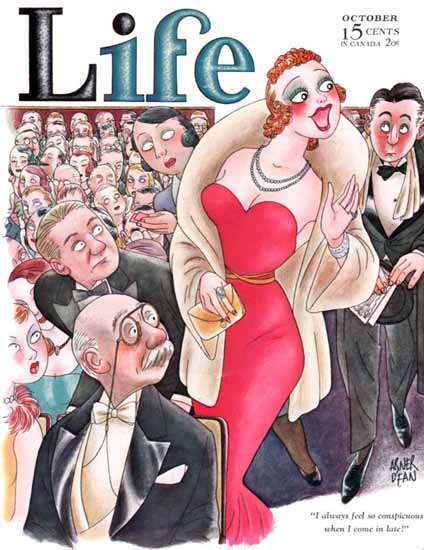 Abner Dean Life Magazine Come In Late 1934-10 Copyright | Life Magazine Graphic Art Covers 1891-1936