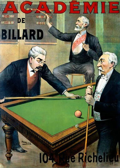 Academie De Billard A Gallice | Vintage Ad and Cover Art 1891-1970