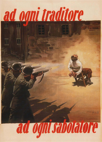 Ad Ogni Sabotatore Italy Italia | Vintage War Propaganda Posters 1891-1970