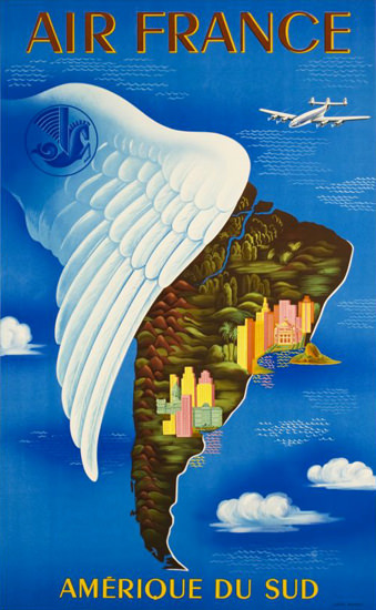 Air France Amerique Du Sud 1950 | Vintage Travel Posters 1891-1970