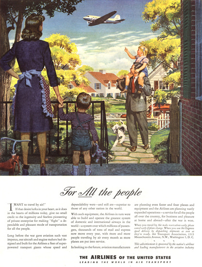 Air Transport Association Washington DC For All | Vintage Travel Posters 1891-1970