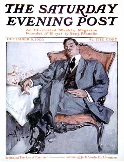 Albert Beck Wenzell Saturday Evening Post Cover Art 1906_12_08 | The Saturday Evening Post Graphic Art Covers 1892-1930