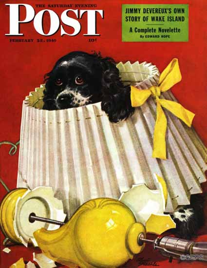 Albert Staehle Butch the Cocker Saturday Evening Post 1946_02_23 | The Saturday Evening Post Graphic Art Covers 1931-1969