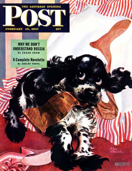 Albert Staehle Butch the Cocker Saturday Evening Post 1947_02_15 | The Saturday Evening Post Graphic Art Covers 1931-1969