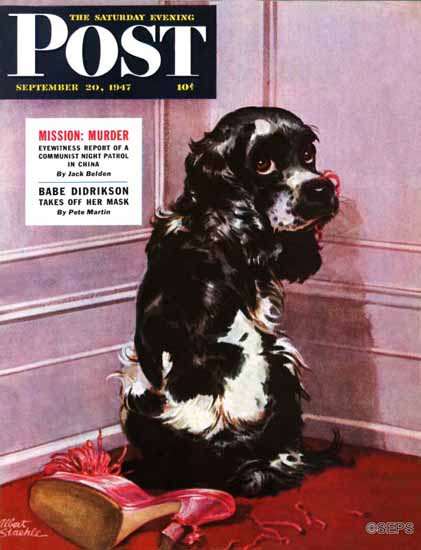 Albert Staehle Butch the Cocker Saturday Evening Post 1947_09_20 | The Saturday Evening Post Graphic Art Covers 1931-1969