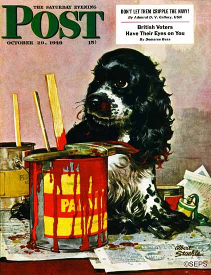 Albert Staehle Butch the Cocker Saturday Evening Post 1949_10_29 | The Saturday Evening Post Graphic Art Covers 1931-1969