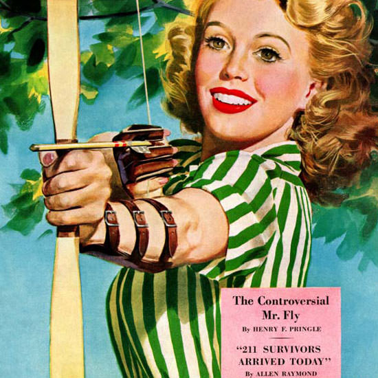 Alex Ross Saturday Evening Post Archer 1944_07_22 Copyright crop | Best of 1940s Ad and Cover Art