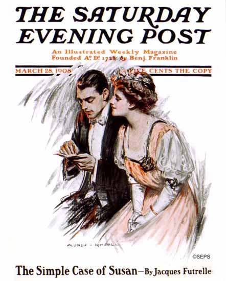 Alonzo Myron Kimball Saturday Evening Post Cover Art 1908_03_28 | The Saturday Evening Post Graphic Art Covers 1892-1930