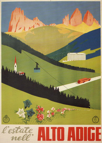 Alto Adige Dolomite Alps Italy Italia | Vintage Travel Posters 1891-1970