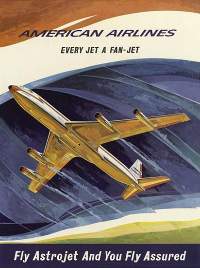 American Airlines Astrojet | Vintage Travel Posters 1891-1970