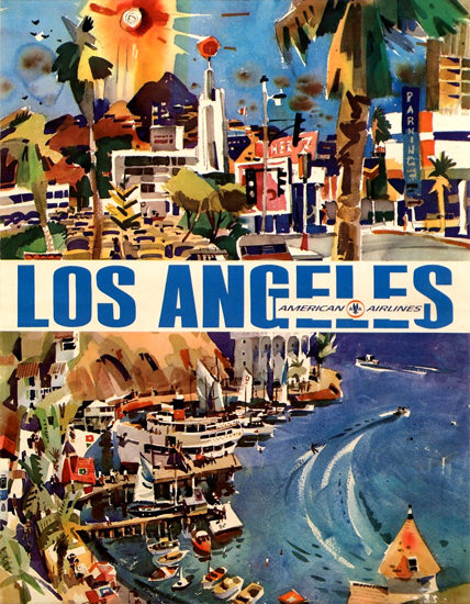 American Airlines Los Angeles 1970 | Vintage Travel Posters 1891-1970