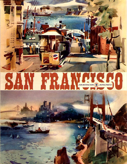 American Airlines San Francisco 1970 | Vintage Travel Posters 1891-1970