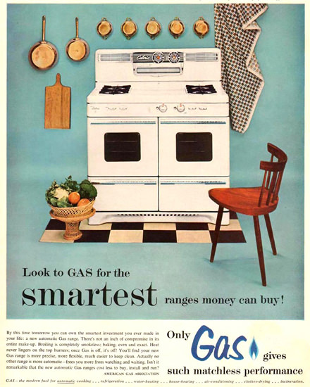 American Gas Ass Automatic Cooking 1954 | Vintage Ad and Cover Art 1891-1970