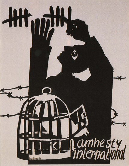 Amnesty International Austria Peace Dove Cage | Vintage War Propaganda Posters 1891-1970