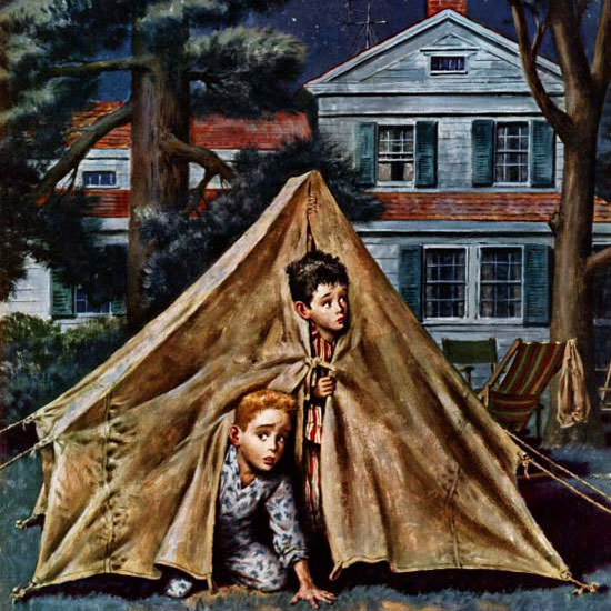 Amos Sewell Saturday Evening Post Backyard 1953_09_05 Copyright crop | Best of 1950s Ad and Cover Art