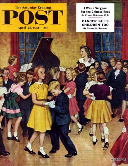 Amos Sewell Saturday Evening Post Dance Cotillion 1951_04_28 | The Saturday Evening Post Graphic Art Covers 1931-1969