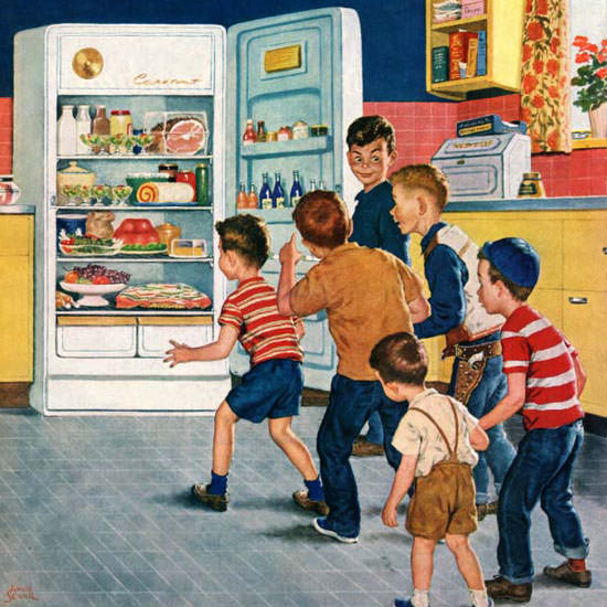 Amos Sewell Saturday Evening Post Raid 1955_02_19 Copyright crop | Best of Vintage Cover Art 1900-1970