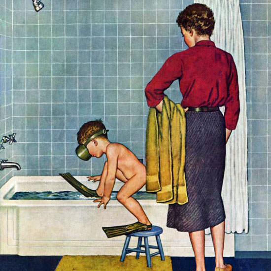 Amos Sewell Saturday Evening Post Scuba 1958_11_29 Copyright crop | Best of 1950s Ad and Cover Art