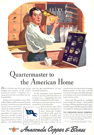 Anaconda Copper Brass Quartermaster 1942 | Vintage Ad and Cover Art 1891-1970