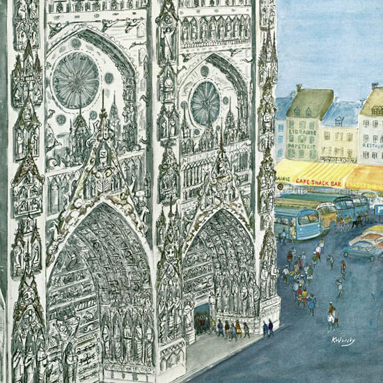 Anatol Kovarsky The New Yorker 1966_08_13 Copyright crop | Best of Vintage Cover Art 1900-1970