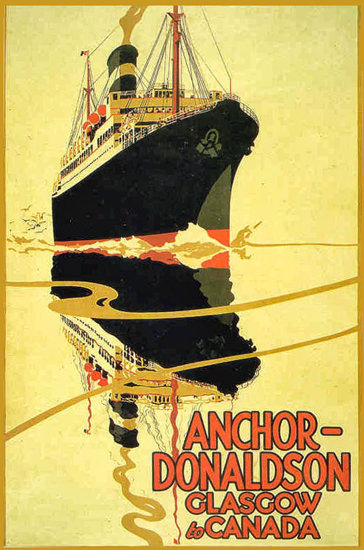 Anchor-Donaldson Glasgow To Canada 1924 | Vintage Travel Posters 1891-1970