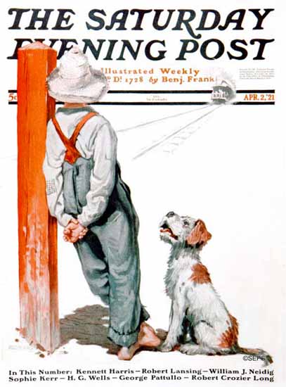 Angus MacDonall Saturday Evening Post Cover Art 1921_04_02 | The Saturday Evening Post Graphic Art Covers 1892-1930