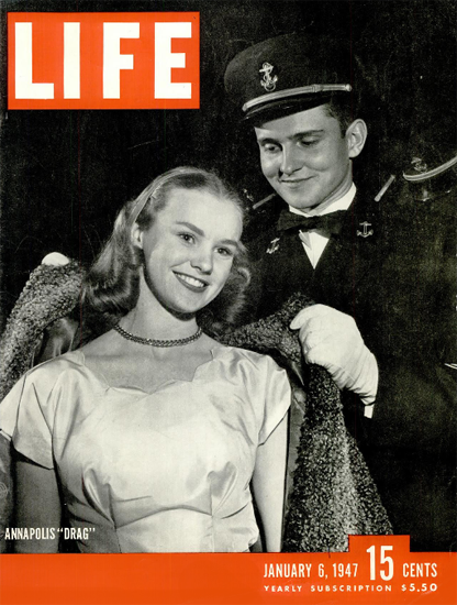 Annapolis Drag 6 Jan 1947 Copyright Life Magazine | LIFE Photo b/w Annapolis Drag 6 Jan 1947 Copyright Life Magazine | Life Magazine BW Photo Covers 1936-1970