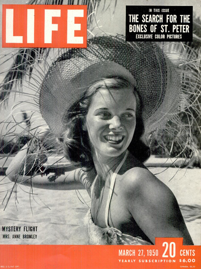 Anne Bromley 27 Mar 1950 Copyright Life Magazine | Life Magazine BW Photo Covers 1936-1970