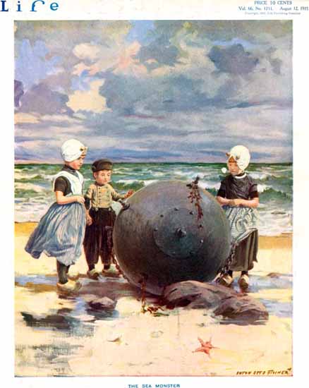 Anton Otto Fischer Life Humor Magazine 1915-08-12 Copyright | Life Magazine Graphic Art Covers 1891-1936