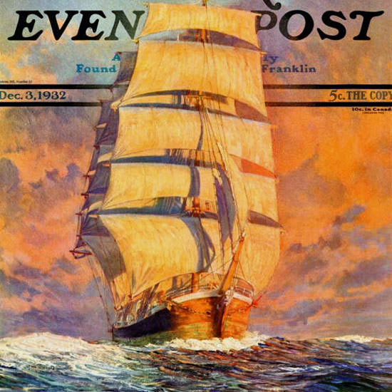 Anton Otto Fischer Saturday Evening Post Red 1932_12_03 Copyright crop | Best of 1930s Ad and Cover Art