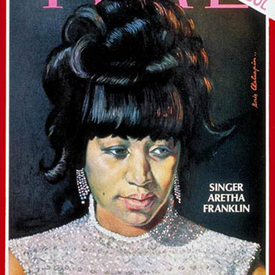 Aretha Franklin Time Magazine 1968-06 by Boris Chaliapin crop | Best of 1960s Ad and Cover Art