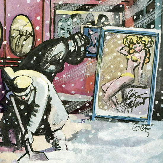 Arthur Getz The New Yorker 1950_02_11 Copyright crop | Best of Vintage Cover Art 1900-1970