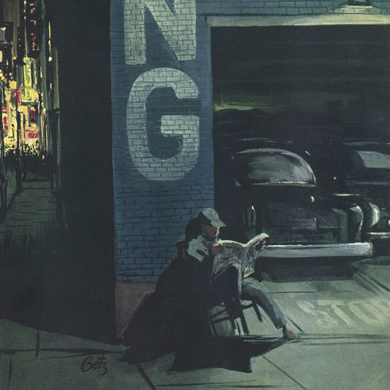 Arthur Getz The New Yorker 1957_10_05 Copyright crop | Best of Vintage Cover Art 1900-1970
