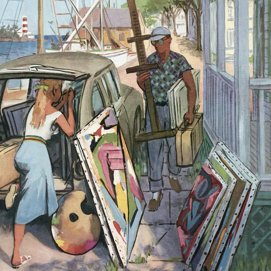 Arthur Getz The New Yorker 1958_08_30 Copyright crop | Best of Vintage Cover Art 1900-1970